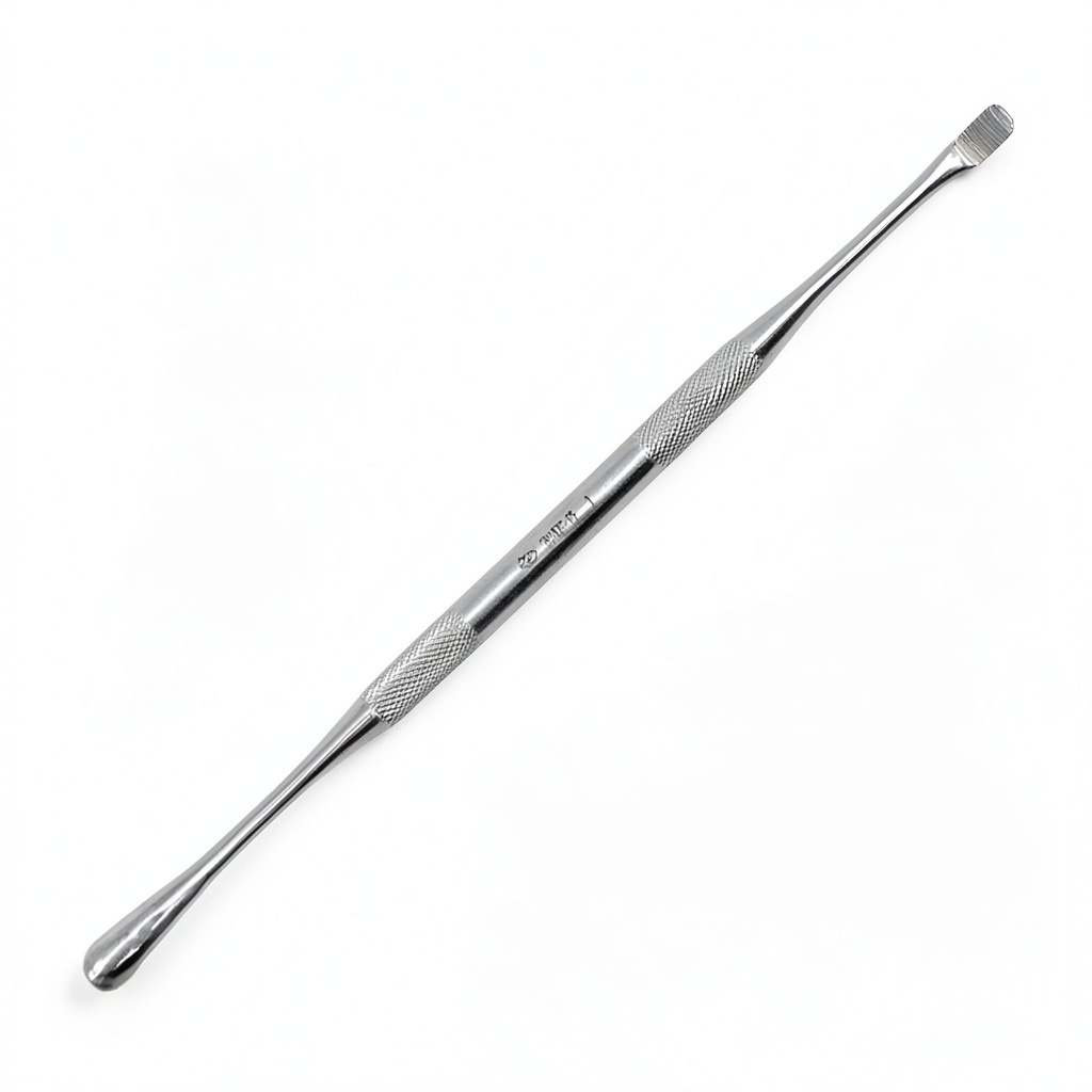 Easyinsmile Double Ended Bone File Stainless Steel Endodontic #1 placed on a sterile dental tray beside a root canal instrument set