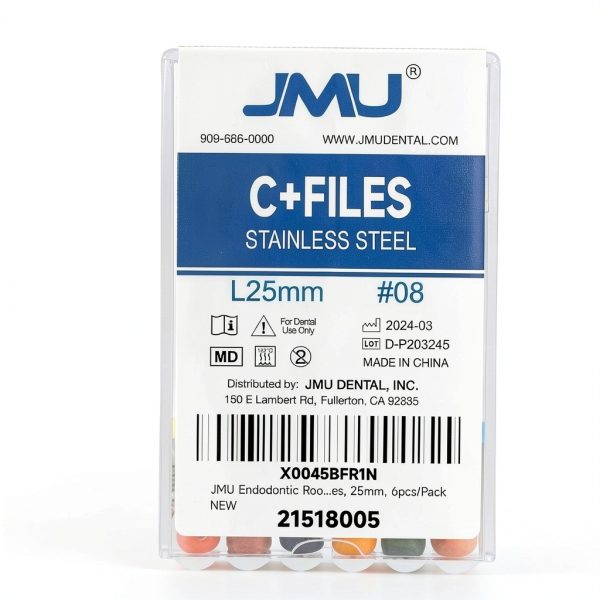 C+FILES 25mm Endodontic File by JMU Stainless Steel with Plastic-1