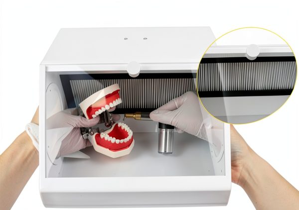 Guoyjmm Dental Sandblasting Dust Box with LED Light and Tempered Glass-2