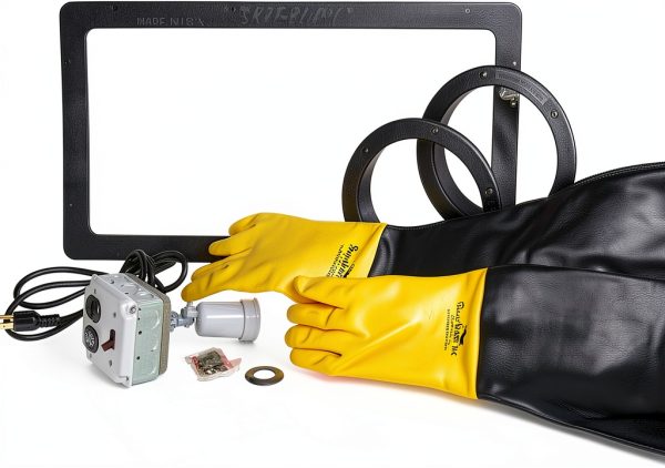 Skat Blast Sandblast Cabinet Trim Package 24 inch Lens and Gloves-0