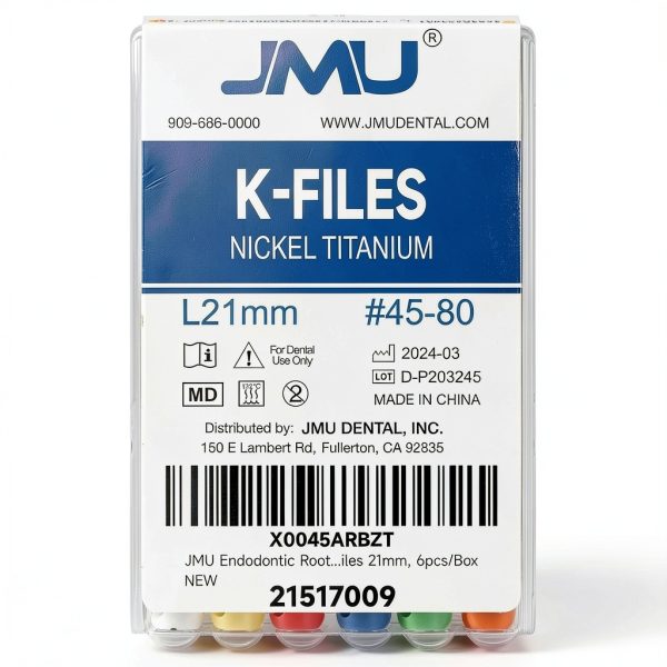 JMU Dental K-File Endodontic Set 6-Piece NiTi Flexible Instruments-1