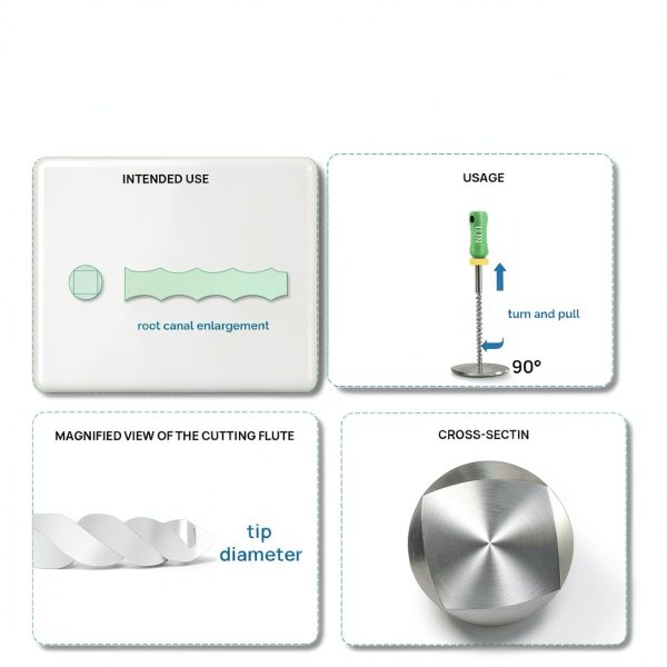 JMU Dental K-File Endodontic Set 6-Piece NiTi Flexible Instruments-4