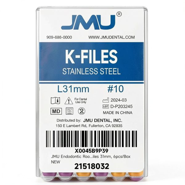 K-FILES 31mm Stainless Steel Endodontic Files by JMU Size #40 Color 1-1