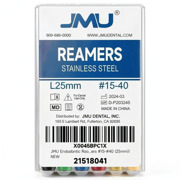 JMU Stainless Steel Endodontic Reamers 25mm with Plastic Handle-0